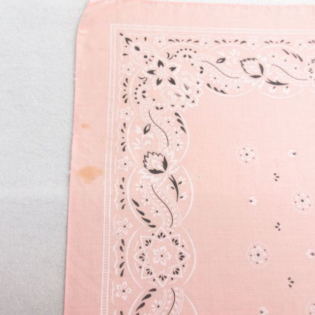 古着通販 中古 バンダナ 90年代 90s 花 USA製 薄オレンジ