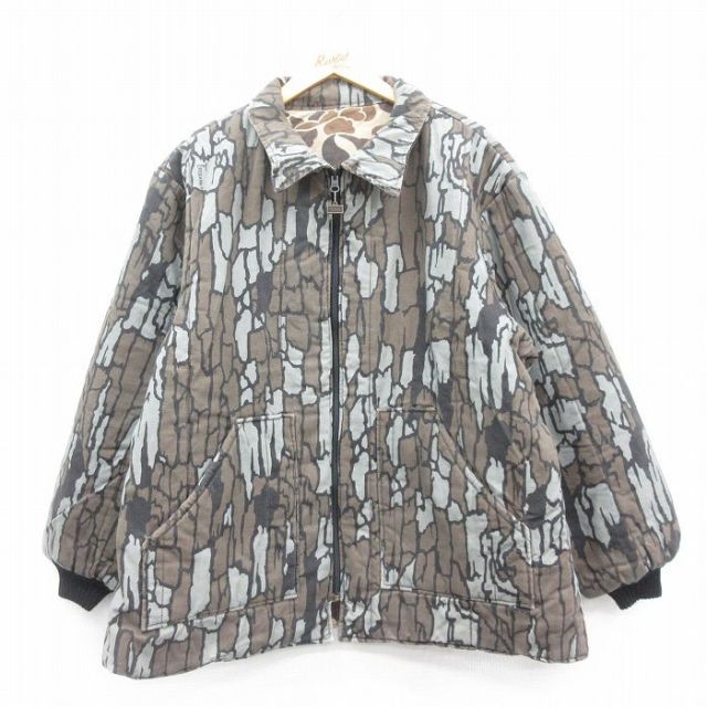 XL★古着 ウォールズ 長袖 ハンティング ジャケット メンズ 90年代 90s リバーシブル TREBARK ダックハンターカモ 大きいサイズ USA製 グレー他 迷彩 【spe】 25jan06 中古 アウター