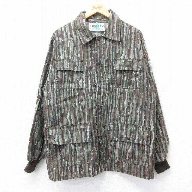 【50%OFF】XL★古着 リバティ 長袖 ハンティング ジャケット メンズ 90年代 90s リアルツリー USA製 濃茶他 ブラウン 25jan15 中古 アウター