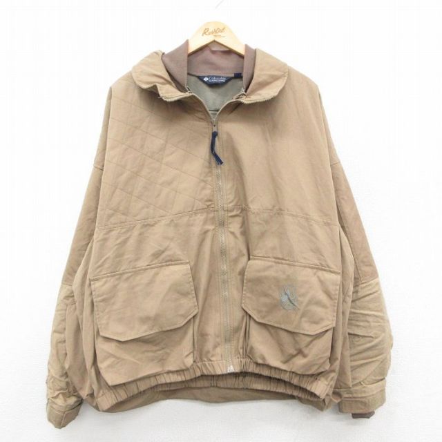 XL★古着 コロンビア COLUMBIA 長袖 ハンティング ジャケット メンズ 90年代 90s 鳥 大きいサイズ ベージュ カーキ 【spe】 25sep27 中古 アウター