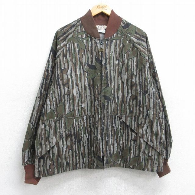 XL★古着 ウォールズ Walls 長袖 ハンティング ジャケット メンズ 80年代 80s リアルツリー ラグラン 大きいサイズ USA製 グレー他 迷彩 25oct15 中古 アウター