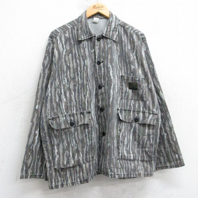 XL★古着 長袖 ハンティング ジャケット メンズ 80年代 80s リバティ リアルツリー 大きいサイズ USA製 茶他 迷彩【spe】 25nov15