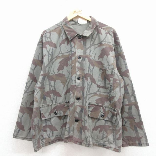 XL★古着 長袖 ハンティング ジャケット メンズ 90年代 90s ミラージュカモ USA製 グレー系他 迷彩 25nov18