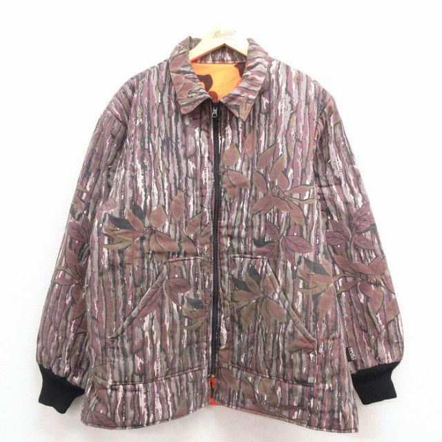 XL★古着 ウォールズ 長袖 ハンティング ジャケット メンズ 90年代 90s リアルツリー リバーシブル 襟コーデュロイ USA製 エンジ 迷彩【spe】 25dec03