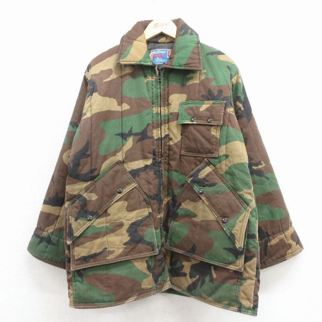 【20%OFF】L★古着 SAFTBAK 長袖 ハンティング ジャケット メンズ 90年代 90s ウッドランドカモ USA製 緑 迷彩 25dec03