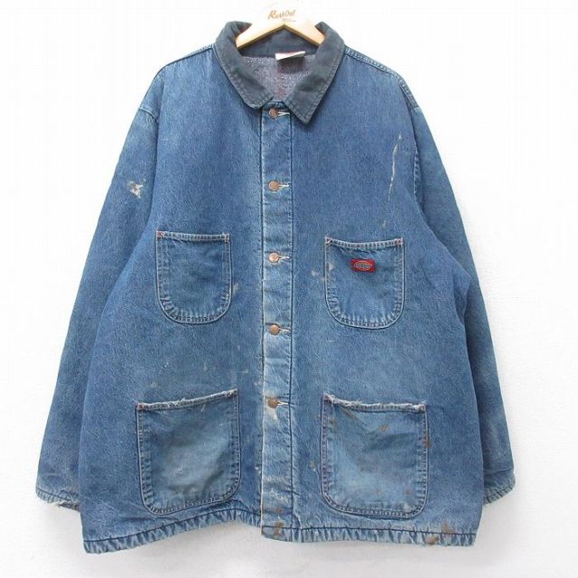 古着通販 XL☆古着 ディッキーズ 長袖 カバーオール メンズ 80年代 80s