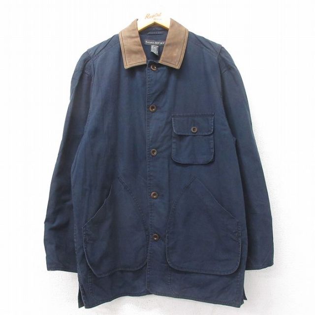 L★古着 バナナリパブリック 長袖 ハンティング ジャケット メンズ 00年代 00s コットン 紺他 26jan20