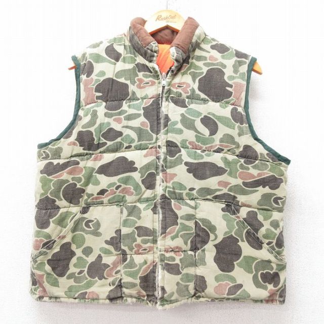 古着通販 L☆古着 ハンティング ベスト メンズ 80年代 80s ダック