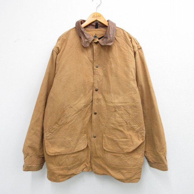 【20%OFF】ウールリッチ 90s ハンティングジャケット 襟レザー ベージュ XL | 古着