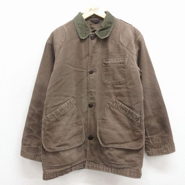 L★古着 エルエルビーン 長袖 ハンティング ジャケット メンズ ダック地 プリマロフト こげ茶【spe】 26feb27
