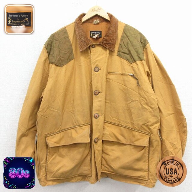 【50%OFF】BROWNING 80s ハンティングジャケット ダック地 ベージュ XL | 古着