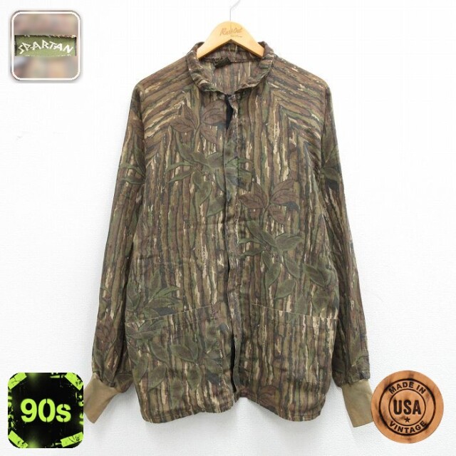 【50%OFF】リアルツリー 90s ハンティングジャケット 迷彩 グリーン L | 古着