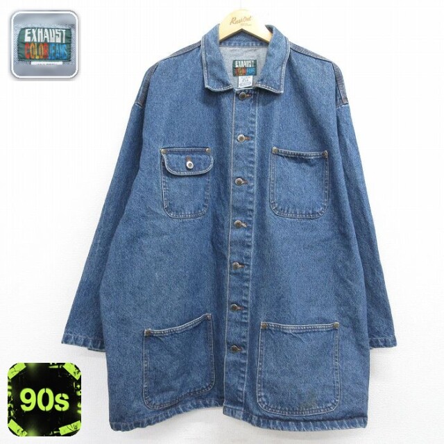 カバーオール 90s ネイビー メンズXL相当 | 古着