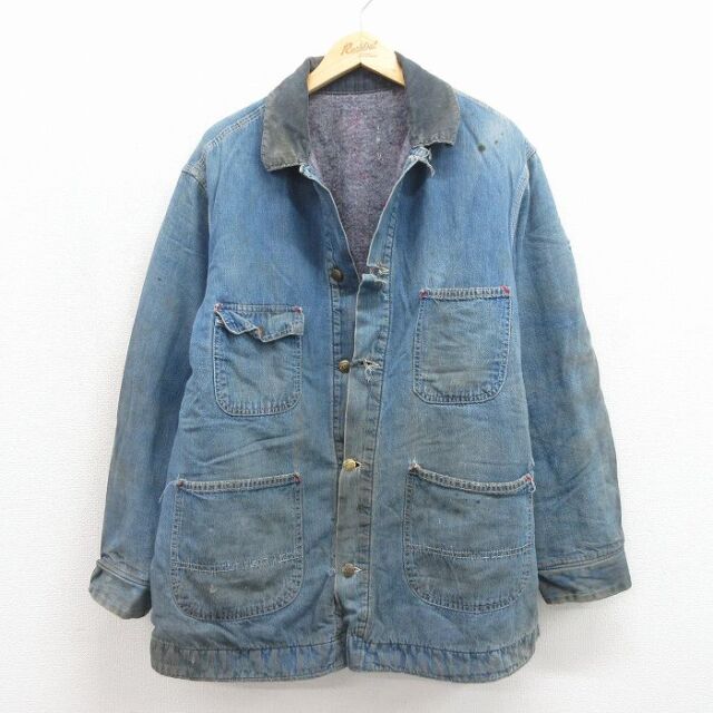 古着通販 XL☆古着 シアーズ 長袖 カバーオール メンズ 80年代 80s