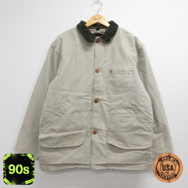 カバーオール 90s 長袖カバーオール ハンティング ベージュ メンズXL相当 | 古着