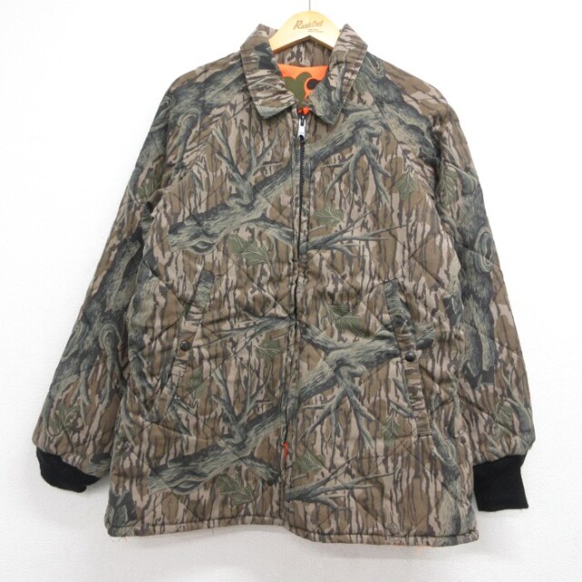 Johnson Garment 90s リバーシブルキルティングジャケット ハンティング ブラウン メンズXL相当 | 古着