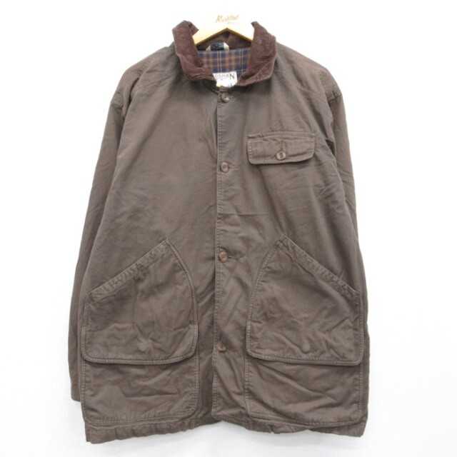 WOODSMAN 長袖 カバーオール 00s ジャケット ハンティング フランネル ライナー フラップポケット コットン ブラウン メンズXL相当 | 古着