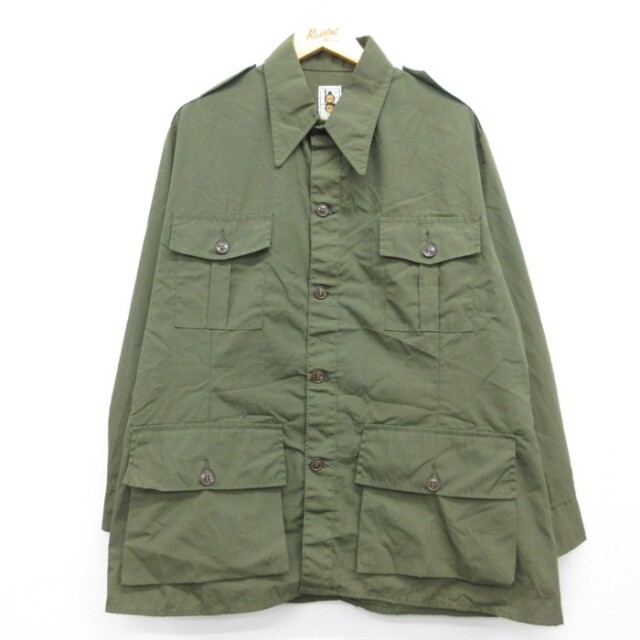 XL★古着 bob allen 長袖 メンズ 70年代 70s ハンティング ジャケット フラップポケット コットン USA製 カーキ【spe】 26sep01