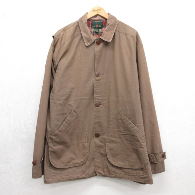 XL★古着 ジェイクルー J.CREW 長袖 カバーオール メンズ 90年代 90s ハンティング ジャケット コットン ブラウン【spe】 26sep18