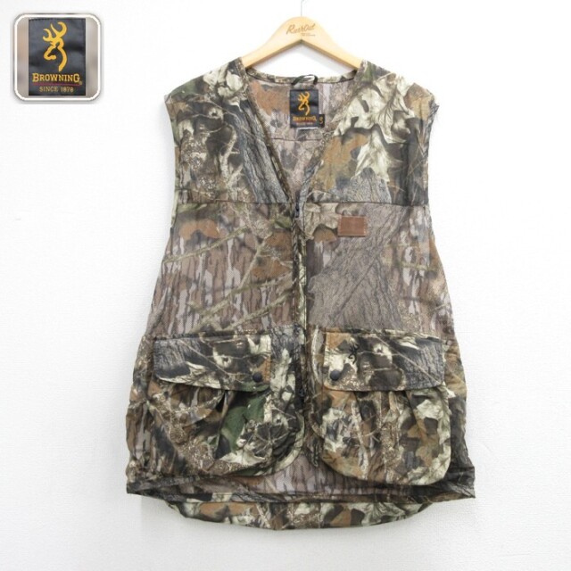 Browning ナイロンジャケット モッシーオーク ブラウン迷彩 メンズL相当 | 古着