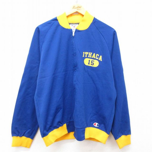 L★古着 チャンピオン champion 長袖 ジャージ メンズ80年代 80s ITHALA ラグラン USA製 タロン 青他 ブルー 【spe】 25mar03 中古 メンズ アウター トラックジャケット