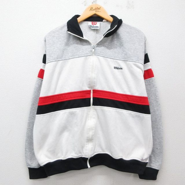 L★古着 ウィルソン 長袖 ジャージ メンズ 90年代 90s 白他 ホワイト 25mar19 中古 アウター トラックジャケット