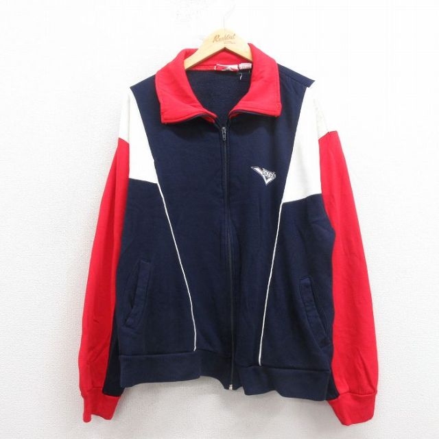 XL★古着 ポニー 長袖 ジャージ メンズ 80年代 80s ワンポイントロゴ 紺他 ネイビー 25oct17 中古 アウター トラックジャケット