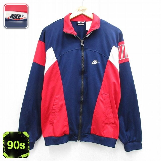 【20%OFF】ナイキ 90s 長袖ジャージ ビッグロゴ ネイビー メンズL相当 | 古着