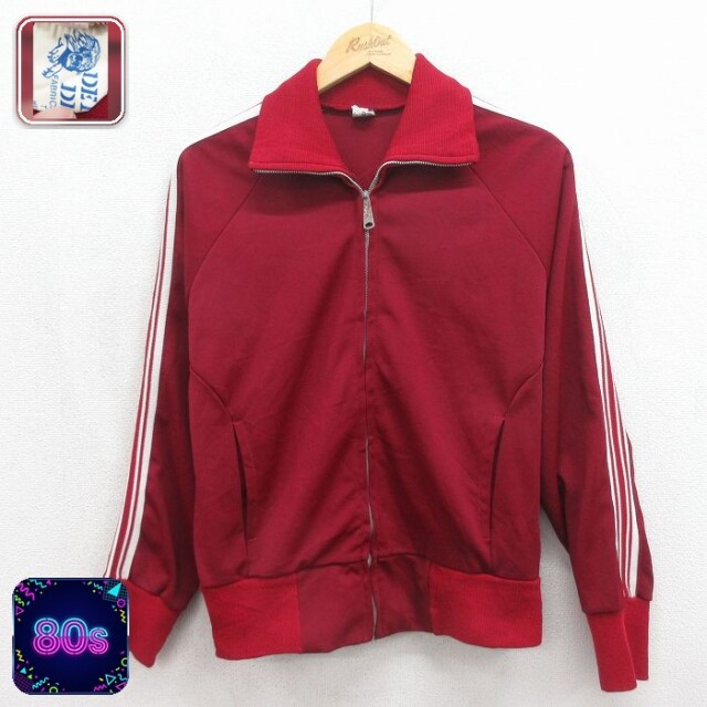 【20%OFF】80s ラグラン長袖ジャージ バーガンディ メンズM相当 | 古着