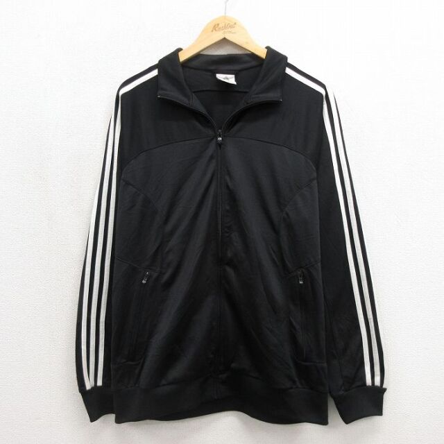 古着通販 L☆古着 アディダス adidas 長袖 ジャージ メンズ ブラック 3