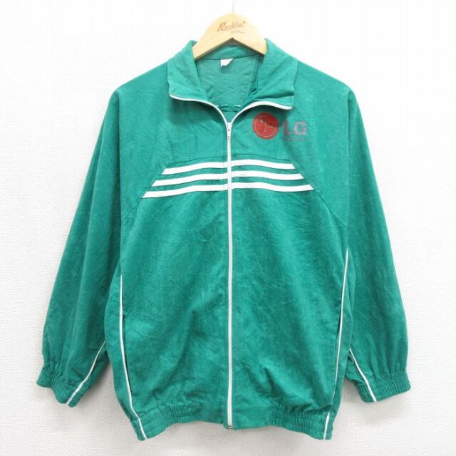 古着通販 L☆古着 長袖 ジャージ メンズ 90年代 90s グリーン