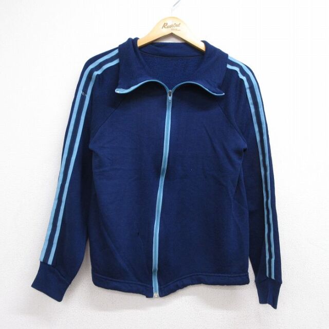 80s 長袖ジャージ ネイビー メンズS相当 | 古着
