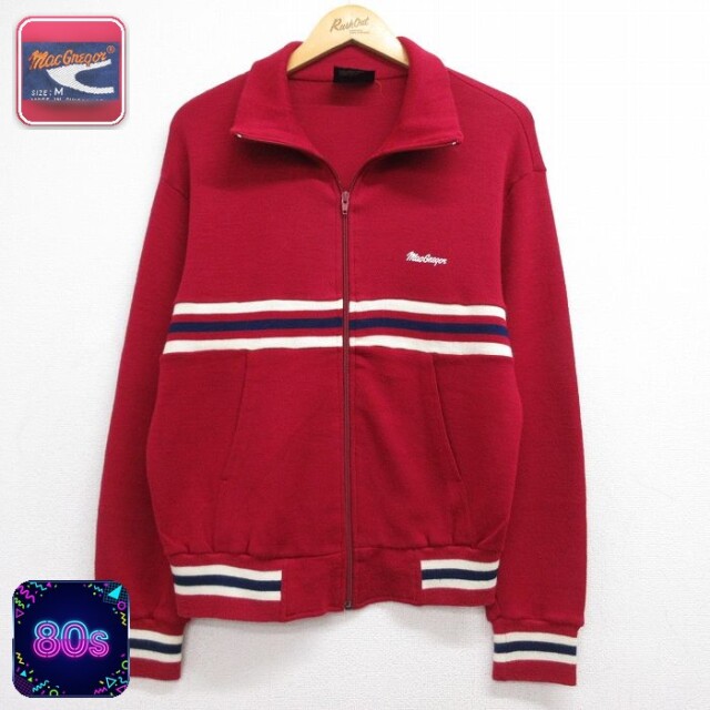 80s 長袖ジャージ レッド メンズM相当 | 古着