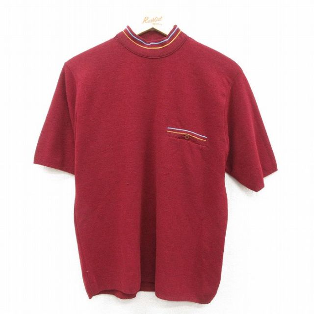 タウンクラフト JCペニー 70s 半袖セーター モックネック レッド S | 古着