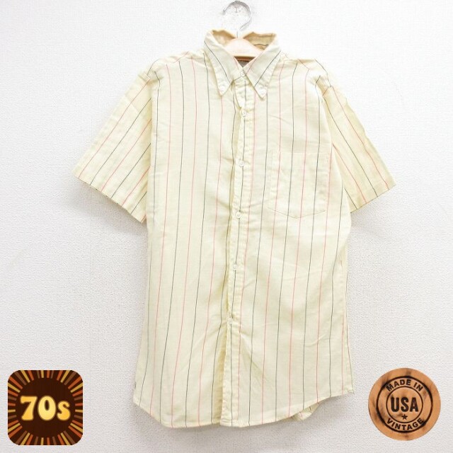 【50%OFF】マックレガー 70s 半袖シャツ ストライプ イエロー キッズ | 古着