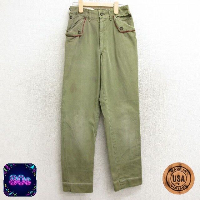 【50%OFF】ボーイスカウト 80s パンツ タロン グリーン キッズ | 古着