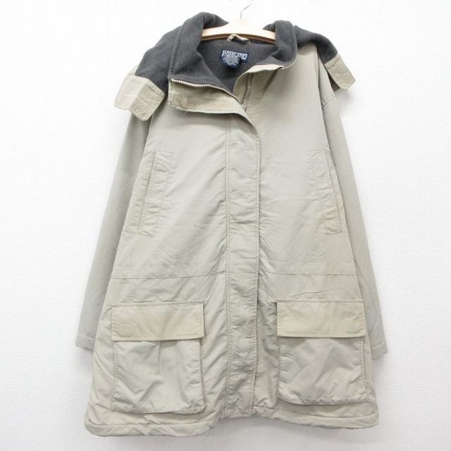古着 ランズエンド 長袖 ナイロン ジャケット キッズ ボーイズ 子供服 90年代 90s ベージュ カーキ 25jan07