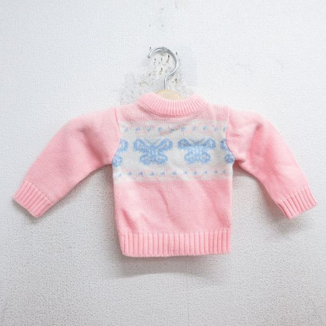 古着 長袖 セーター キッズ ガールズ 子供服 90年代 90s 蝶々 アクリル クルーネック ピンク他 25jan27