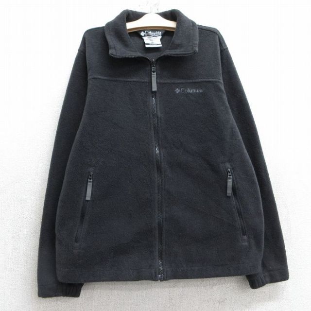 【50%OFF】古着 コロンビア COLUMBIA 長袖 フリース ジャケット キッズ ボーイズ 子供服 00年代 00s ワンポイントロゴ 黒 ブラック 25jan27