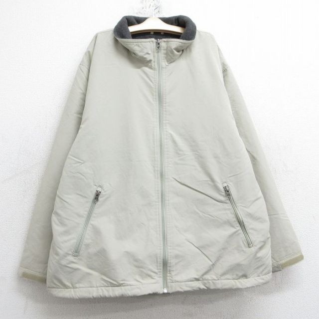 古着 ランズエンド 長袖 ナイロン ジャケット キッズ ボーイズ 子供服 00年代 00s ポーラテック 薄ベージュ カーキ 内側フリース 25feb01