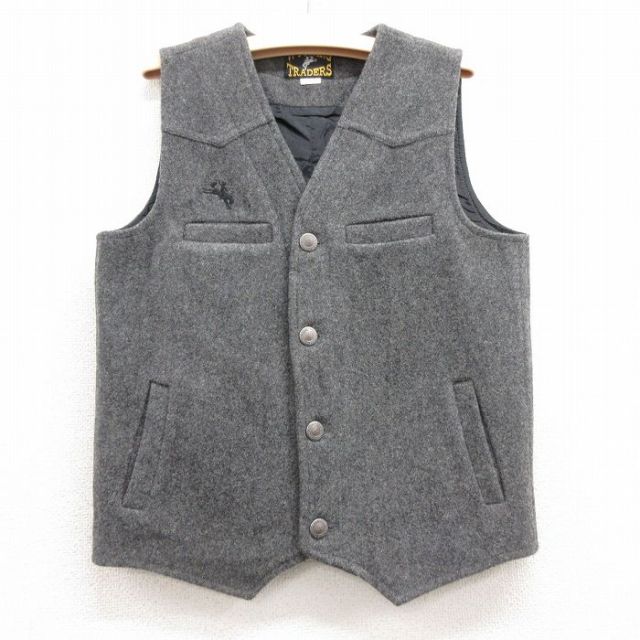 古着 ウール ベスト キッズ ボーイズ 子供服 90年代 90s グレー霜降り 25feb13