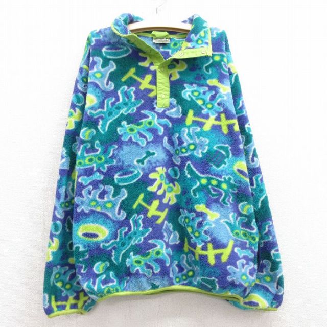 古着 エルエルビーン LLBEAN 長袖 フリース ジャケット キッズ ボーイズ 子供服 90年代 90s 犬 スナップT USA製 紫他 パープル 【spe】 25feb13
