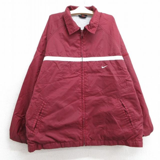 【20%OFF】古着 ナイキ NIKE 長袖 ナイロン ジャケット キッズ ボーイズ 子供服 00年代 00s ワンポイントロゴ ラグラン エンジ他 25feb26
