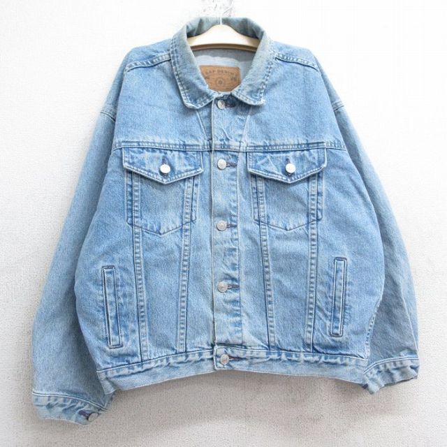 【20%OFF】古着 ギャップ　GAP 長袖 ジージャン キッズ ボーイズ 子供服 00年代 00s クルーネック 薄紺 ネイビー デニム 【spe】 25feb26