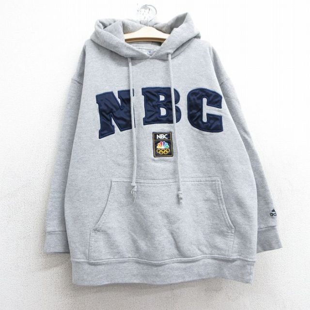 【50%OFF】古着 アディダス adidas 長袖 スウェット パーカー キッズ ボーイズ 子供服 00年代 00s NBC グレー 霜降り 25feb26