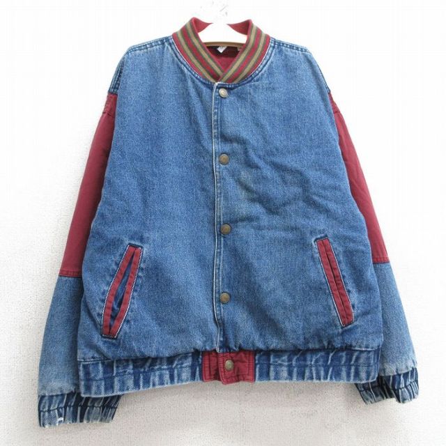 古着 長袖 デニム ジャケット キッズ ボーイズ 子供服 コットン 紺 ネイビー 25mar03