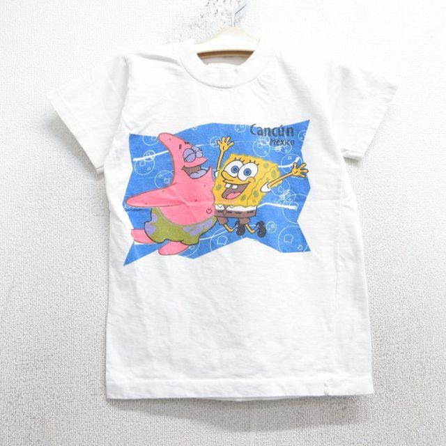 古着 半袖 Tシャツ キッズ ボーイズ 子供服 スポンジボブ パトリック クルーネック 白 ホワイト 25may07