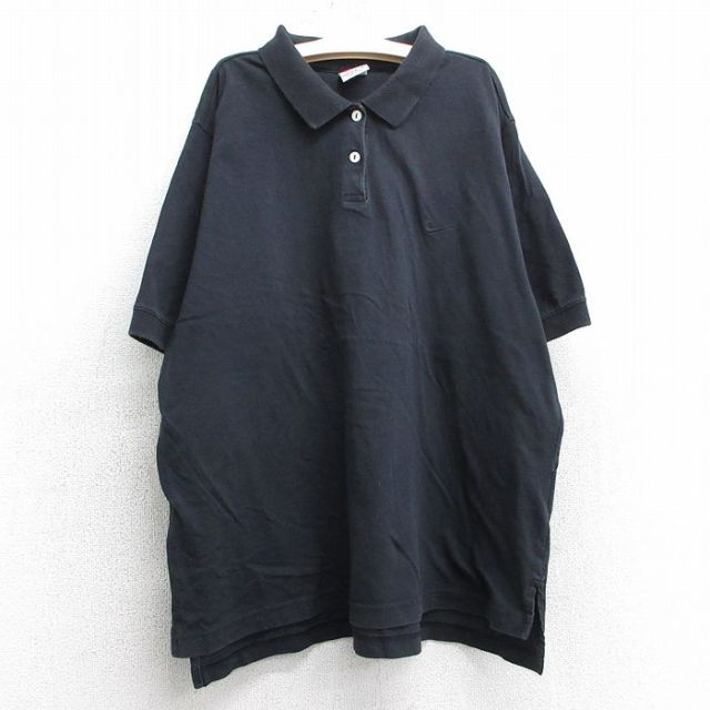 古着 ナイキ NIKE 半袖 ポロ シャツ キッズ ボーイズ 子供服 90年代 90s ワンポイントロゴ コットン 黒 ブラック 25may07
