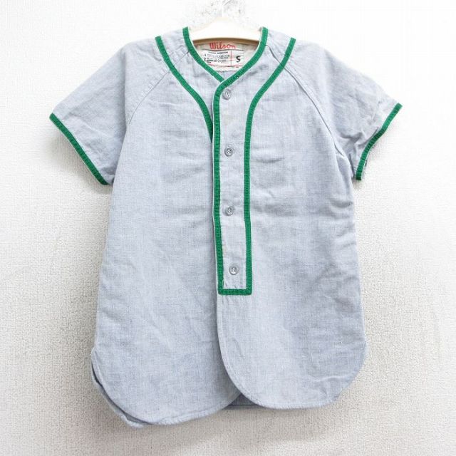 古着 ウィルソン 半袖 ビンテージ ベースボール シャツ キッズ ボーイズ 子ども服 60年代 60s ラグラン 1 USA製 薄紺 ネイビー 【spe】 25jun02