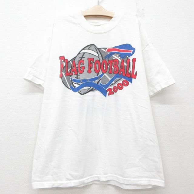 古着 半袖 ビンテージ Tシャツ キッズ ボーイズ 子供服 00年代 00s フットボール 企業広告 コットン クルーネック 白 ホワイト 25jun03